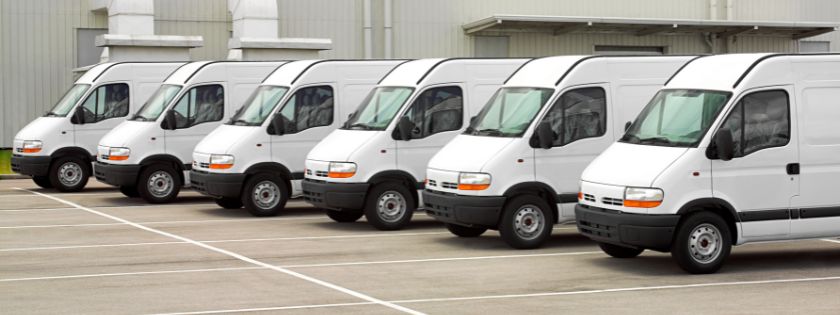 fleet of white vans